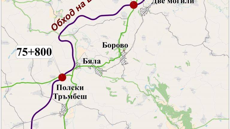 Шофьорите да карат с повишено внимание в участък от път I-5 Русе – Велико Търново, в района на Полски Тръмбеш