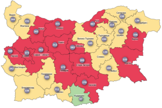 Половината области са вече в жълто 