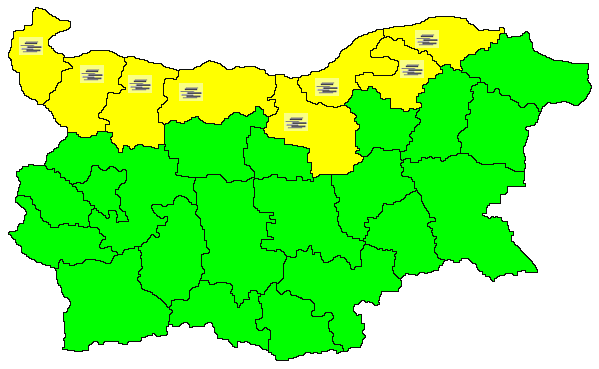 Жълт код за мъгли във всички области по поречието на Дунав